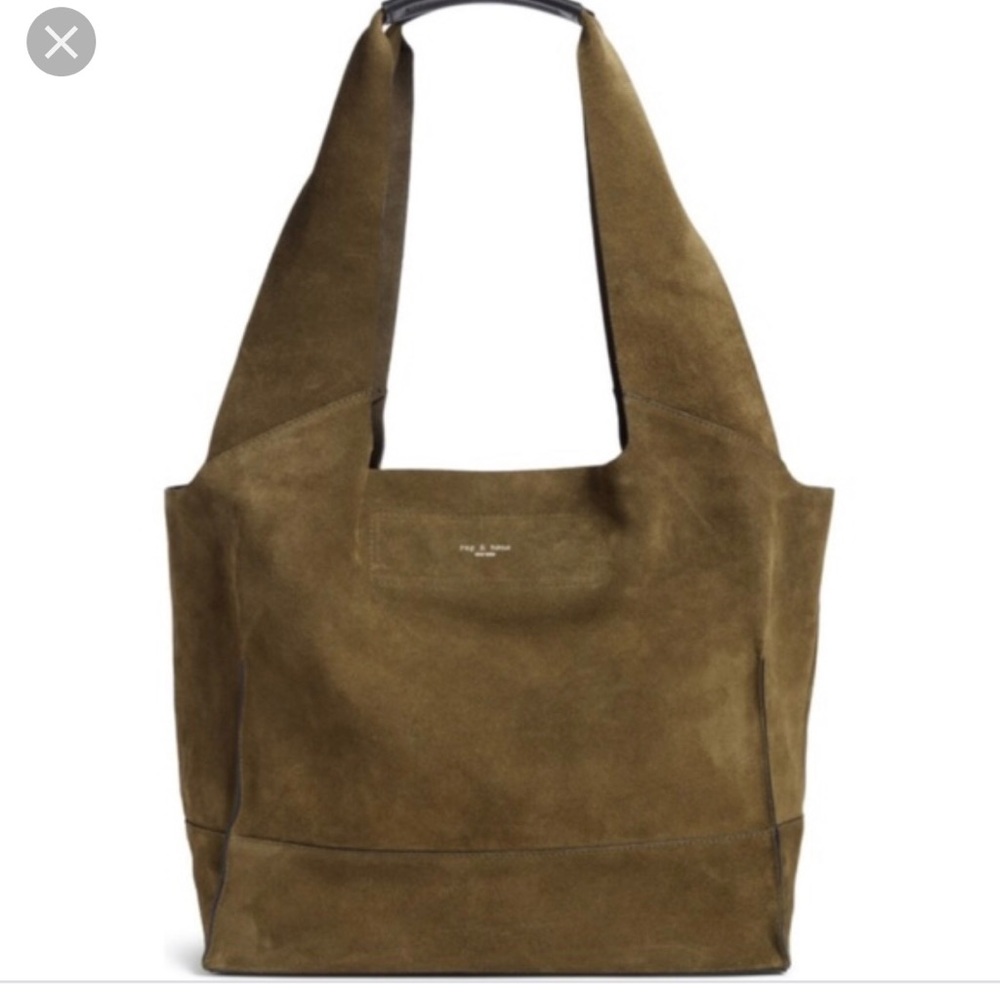 Rag and bone olive suede bag .
